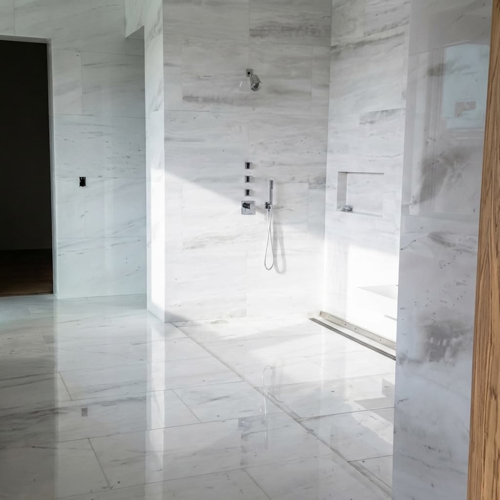 Luxury marble bathroom installation in Miami